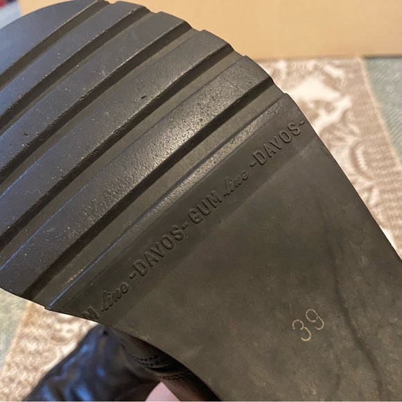 Vintage Arnold Churgin Handmade in Italy Black Leather Lace-up Boots Size 39 8 - Picture 9 of 10